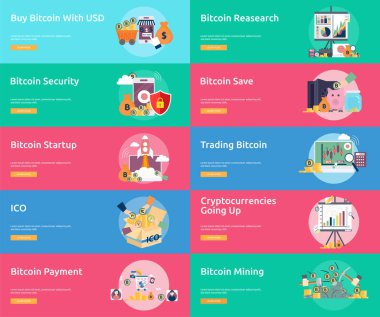 Cryptocurrency kavramsal Banner tasarımı