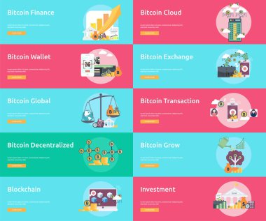 Cryptocurrency kavramsal Banner tasarımı