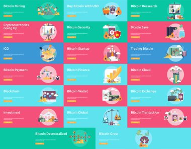 Cryptocurrency kavramsal Banner tasarımı