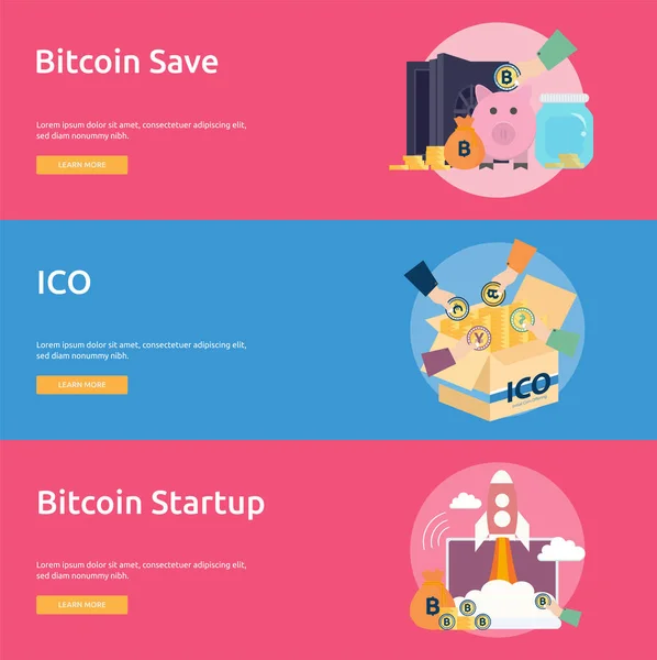 Criptomoneda Conceptual Banner Design — Vector de stock