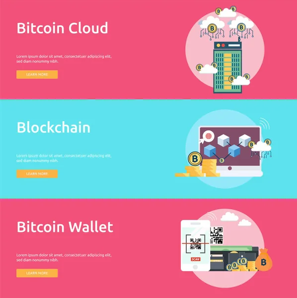 Criptomoneda Conceptual Banner Design — Vector de stock