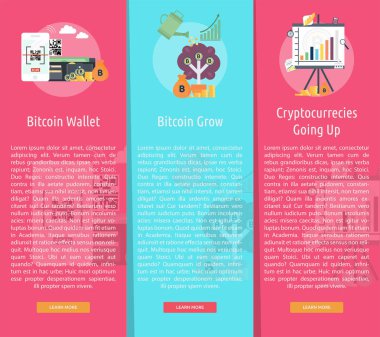 Cryptocurrency dikey Banner kavramı