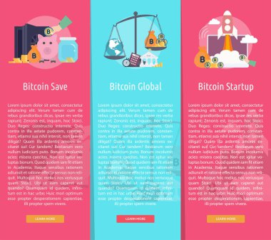 Cryptocurrency dikey Banner kavramı