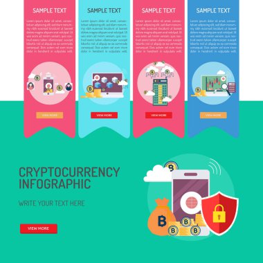 Cryptocurrency kavramsal tasarım Infographic
