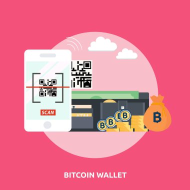 Tasarım Bitcoin cüzdan Icon Set