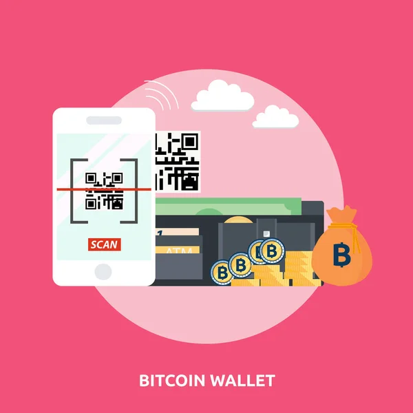 Bitcoin Monedero Icono Set Diseño — Vector de stock
