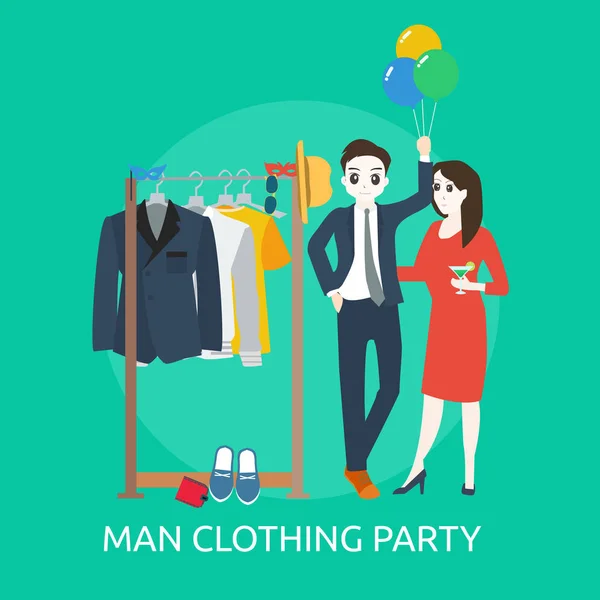 Muži Oblečení Večírek Koncepční Návrh — Stockový vektor