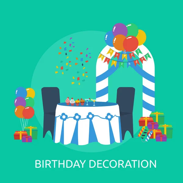 Decoración Cumpleaños Diseño Conceptual — Vector de stock