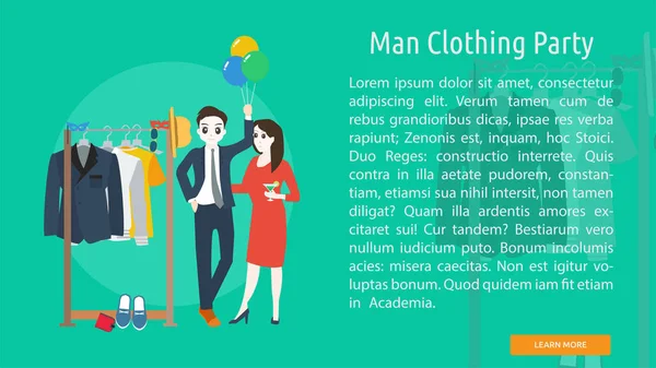 Muži Oblečení Večírek Koncepční Nápis — Stockový vektor