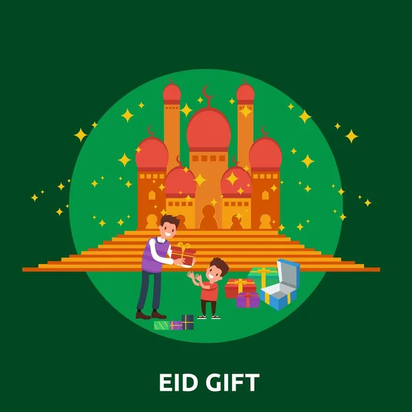 Icono conceptual de regalo Eid — Vector de stock