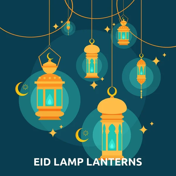 Lámpara Eid Lenterns Icono conceptual — Vector de stock