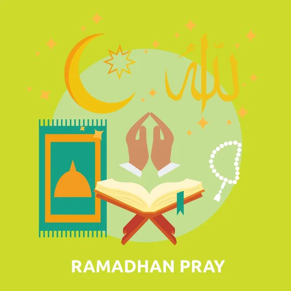 Ramadhan rezar icono conceptual — Vector de stock