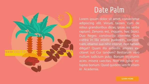 Data Palm Conceptual Banner — Vetor de Stock