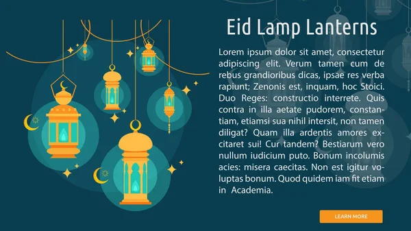 Banner Conceptual Del Día Eid Mubarak — Vector de stock