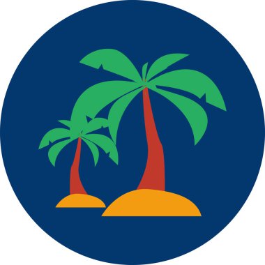 Hindistan cevizi ağacı kavramsal simgesi tasarım