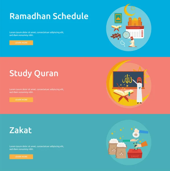 Design Banner Eid Ramadã — Vetor de Stock