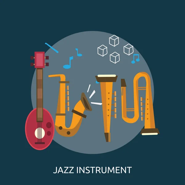 Jazz Instrumento Conceptual Design — Vetor de Stock