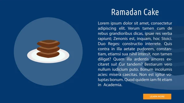 Design Banner Conceitual Bolo Ramadan — Vetor de Stock