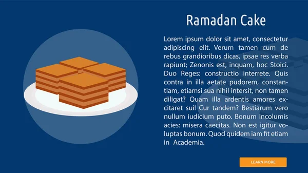 Design Banner Conceitual Bolo Ramadan — Vetor de Stock