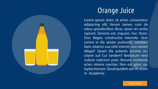 Projeto Conceitual Bandeira Suco Laranja — Vetor de Stock