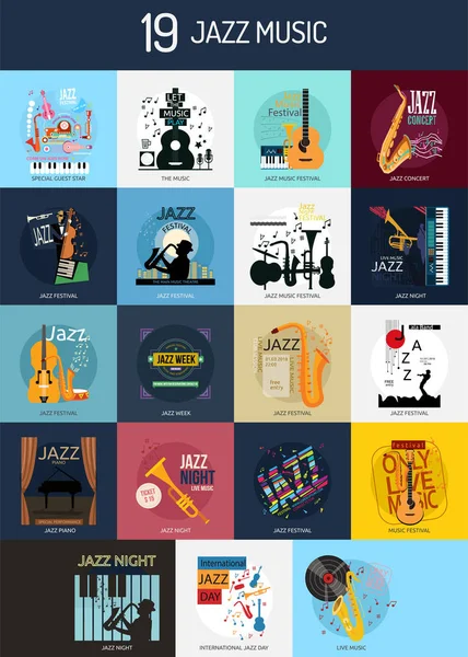 Conceptuele Ontwerp Van Jazz Muziek — Stockvector