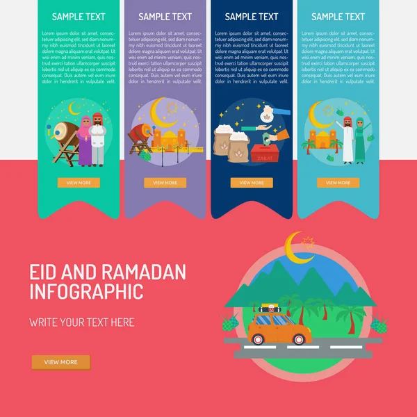 Infografía Eid Ramadán — Vector de stock