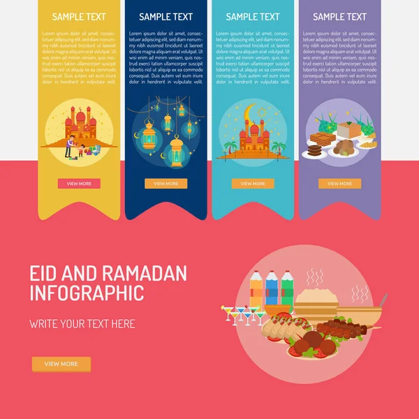Infográfico Eid Ramadã — Vetor de Stock