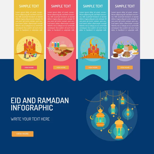 Infografía Eid Ramadán — Vector de stock