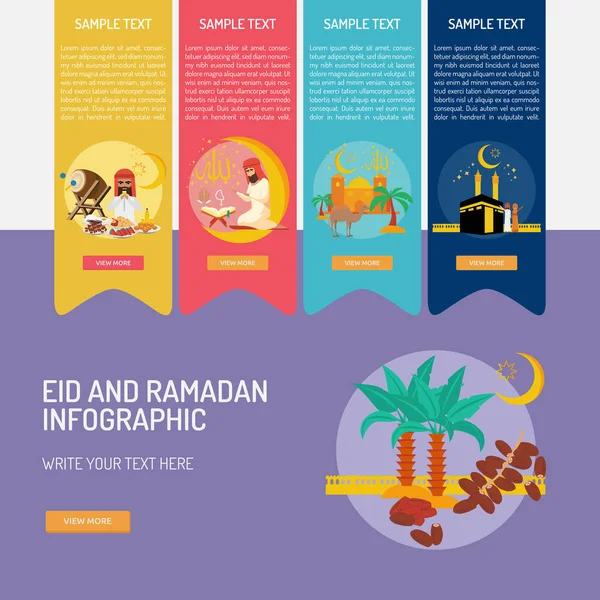 Infografía Eid Ramadán — Vector de stock