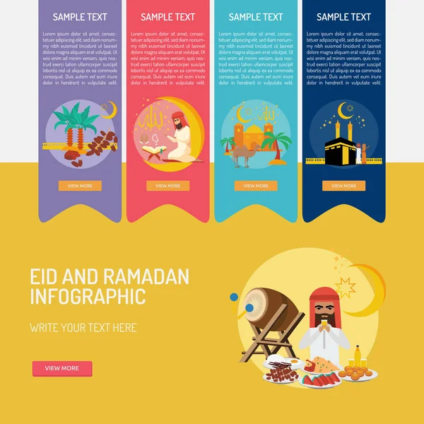 Infografía Eid Ramadán — Vector de stock