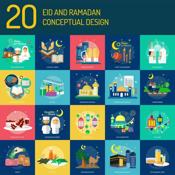 Eid Ramadán Koncepční Návrh — Stockový vektor