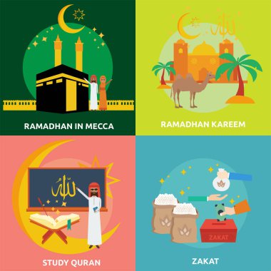 Ramazan ve Eid Mubarak kavramsal tasarım