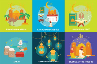 Ramazan ve Eid Mubarak kavramsal tasarım