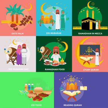 Ramazan ve Eid Mubarak kavramsal tasarım