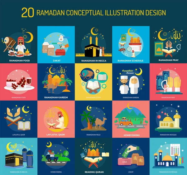 Ramadan Conceptuele Afbeelding Ontwerp — Stockvector