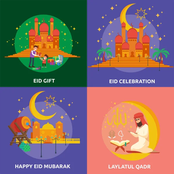 Ramadán Eid Mubarak Diseño Conceptual — Vector de stock