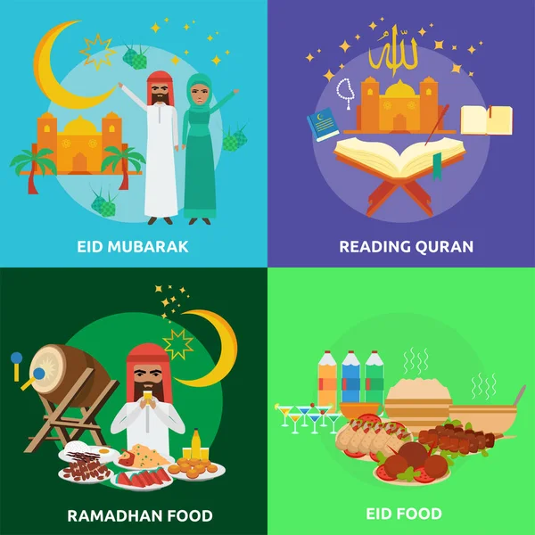 Ramadán Eid Mubarak Diseño Conceptual — Vector de stock