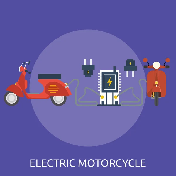 Moto Électrique Conception Conceptuelle — Image vectorielle
