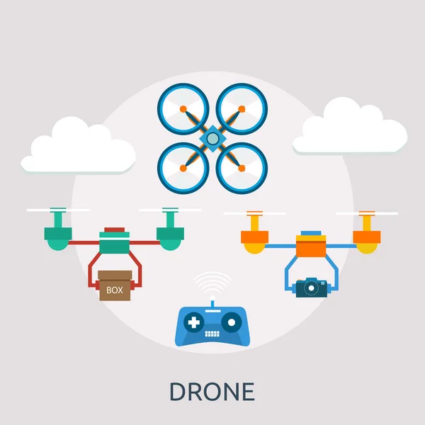 Drone Illüstrasyon Kavramsal Tasarım — Stok Vektör