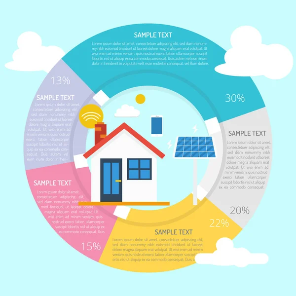 Schema Infografico Smart Home — Vettoriale Stock