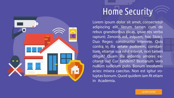 Home Security Conceptual Banner — Stock Vector