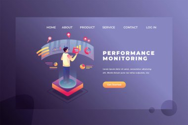 Bir Adam Çalışma Performansını İzliyor - Web Sayfası Başlığı Başlığı P