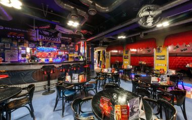Moskova/Rusya - Aralık 2014. İç modern kafe-club 