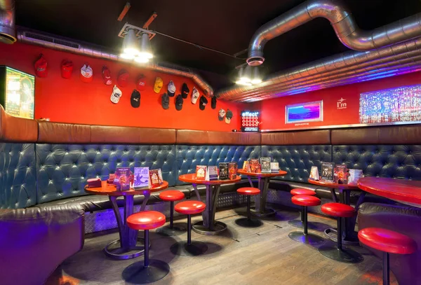 Moskova/Rusya - Aralık 2014. İç modern kafe-club 