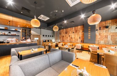 Moskova - Ağustos 2014: Japon restoran bar ve lounge 