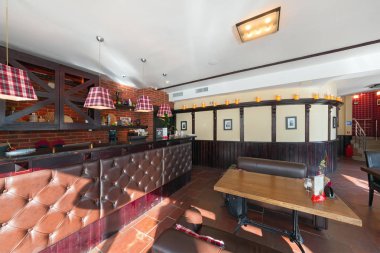 Moskova - Ağustos 2014: Bir lüks disko bar restoran bir ziyafet salonu ve kafeterya - 