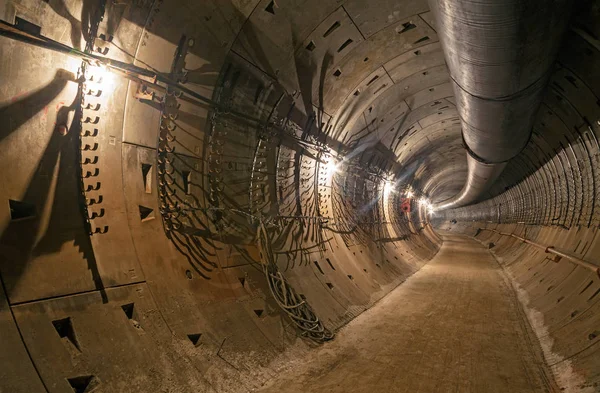 Konstruktion Tunnelbana Tunneln Stänga Tunneln — Stockfoto