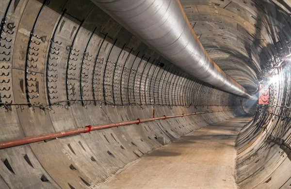 Konstruktion Tunnelbana Tunneln Stänga Tunneln — Stockfoto