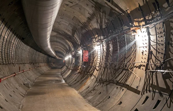 Budowa Tunelu Metra Skręć Tunelu — Zdjęcie stockowe