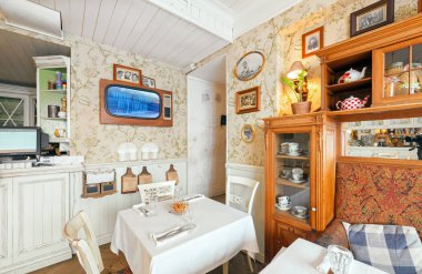 Moskova - Ağustos 2014: İçinin rahat ev Restoran 